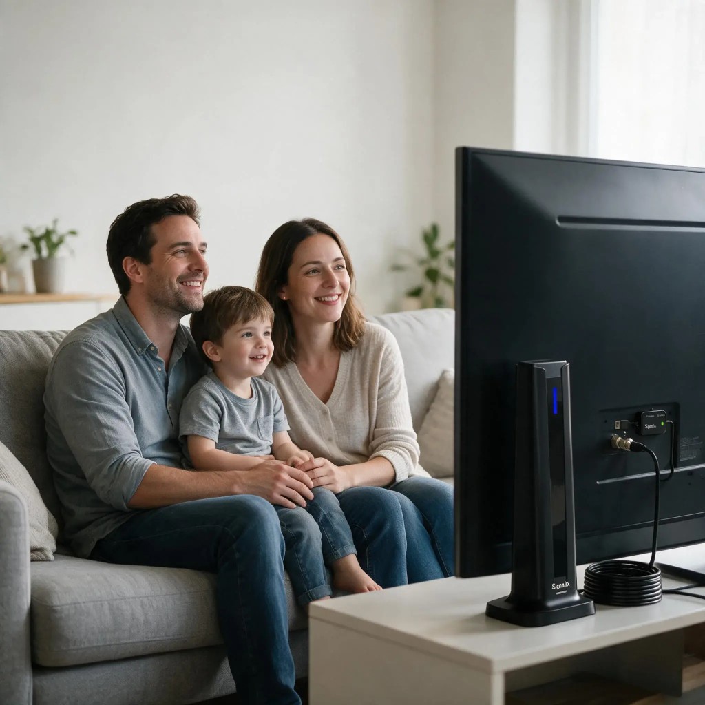 Signalix™ connected to a TV — ready in 60 seconds